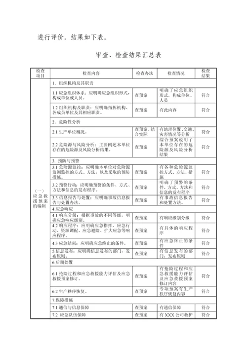 XX公司生产安全应急预案评估报告.docx