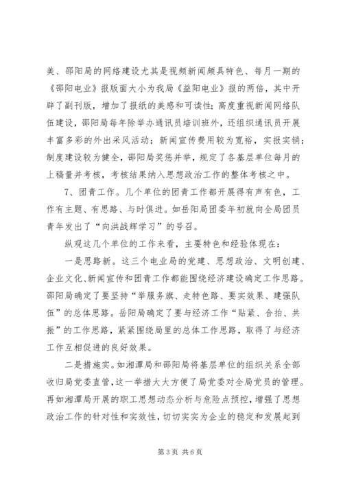 电力局关于党建工作的考察报告.docx