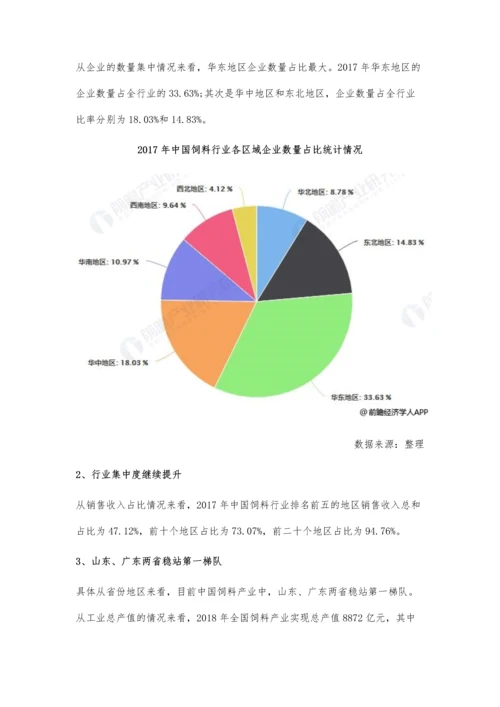 中国饲料行业市场分析以山东、广东两省为龙头产区-未来区域竞争将更激烈.docx