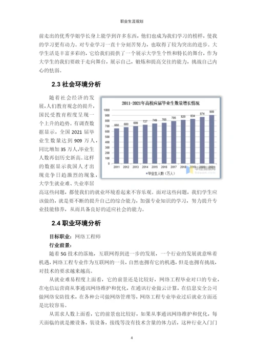 11页5000字计算机网络技术专业职业生涯规划.docx