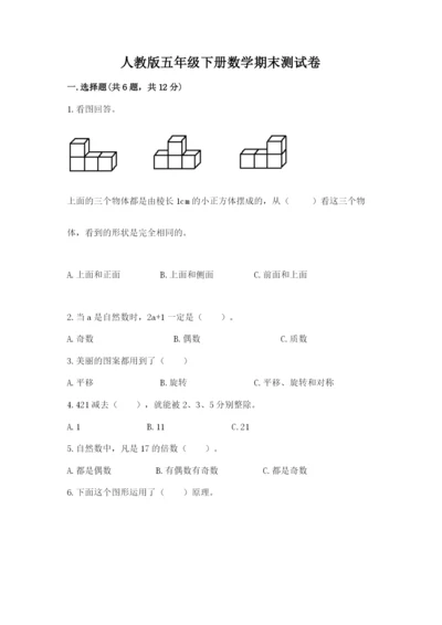 人教版五年级下册数学期末测试卷精品【名师推荐】.docx