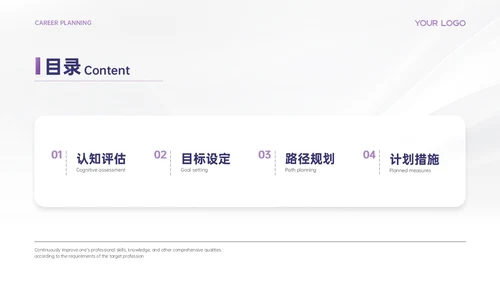 浅紫色极简风职业发展规划PPT模板