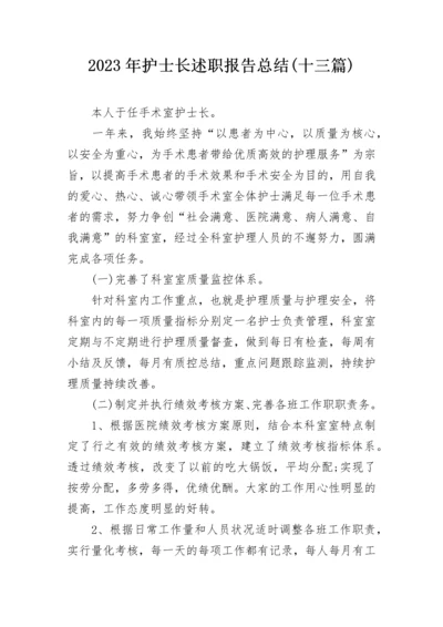 2023年护士长述职报告总结(十三篇).docx