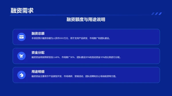 蓝色科技风科技风创新创业融资计划PPT模板
