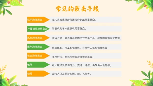 黄色简约教育防恐防爆幼儿园安全教育主题班会教育班会PPT防暴