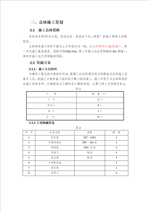 地铁防水方案详解