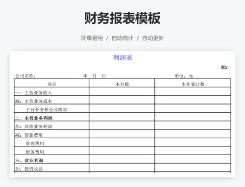 财务报表模板