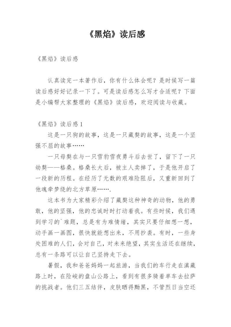 《黑焰》读后感.docx