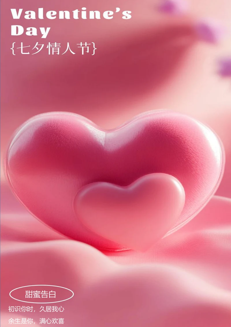 七夕情人节甜蜜告白七夕海报