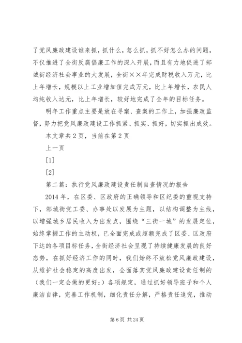 第一篇：执行党风廉政建设责任制自查情况的报告.docx