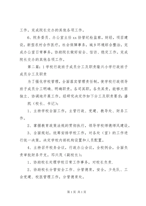 XX镇卫生院院务会成员及职责分工15篇.docx