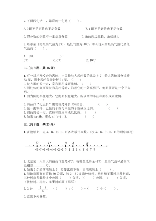 苏教版数学六年级下册试题期末模拟检测卷附完整答案【精选题】.docx