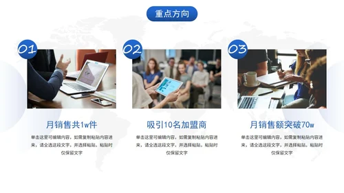 蓝色极简商务月度工作总结汇报PPT模板