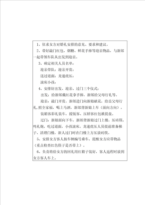 结婚秩序册模板讲课教案