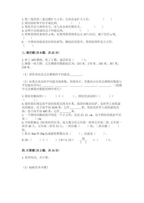 肥西县六年级下册数学期末测试卷（巩固）.docx