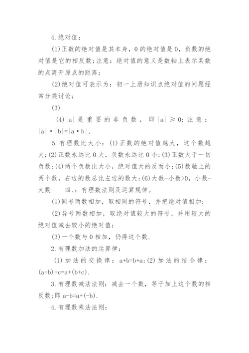 初一下册数学知识点总结归纳.docx