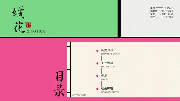中国非遗文化传承之绒花PPT模板
