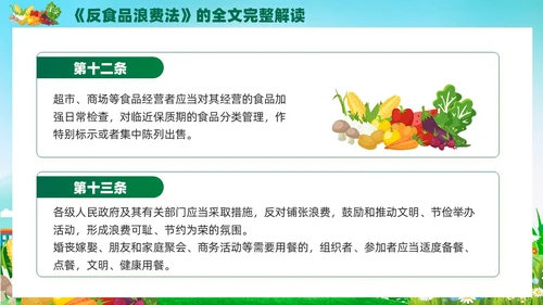 绿色党建中华人民共和国反食品浪费法培训学习课件PPT