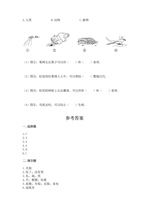 教科版二年级上册科学期末测试卷及答案（最新）.docx