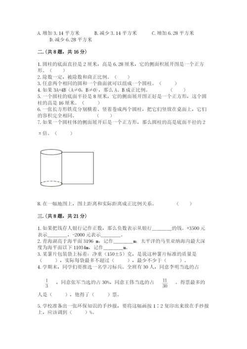 苏教版数学小升初模拟试卷附参考答案【模拟题】.docx