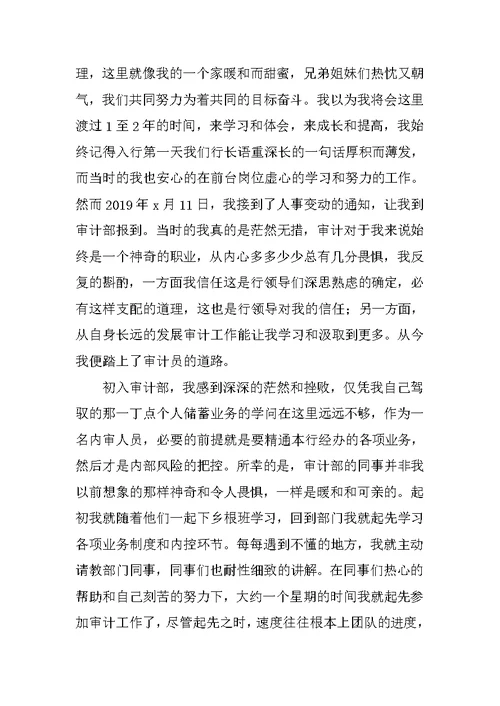关于银行审计个人工作总结多篇