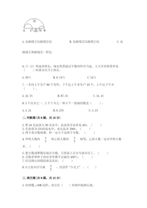小学数学六年级上册期末测试卷含答案ab卷.docx