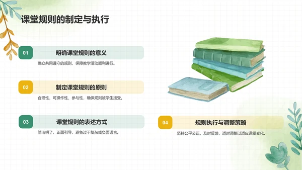 绿色手绘风教学方法与课堂管理PPT模板
