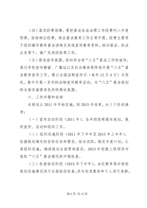石硊中学“六五”普法工作规划.docx