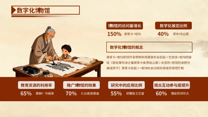 红色中国风博物馆文化主题班会PPT模版