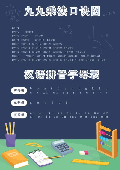 九九乘法口诀图word模板
