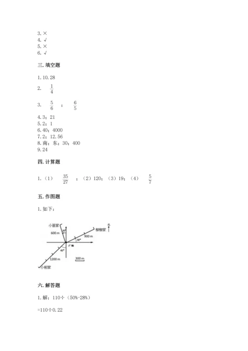 人教版六年级上册数学期末测试卷带答案（预热题）.docx