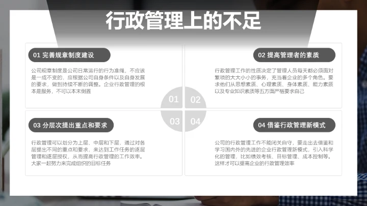 深灰商务人资行政部工作总结汇报PPT模板