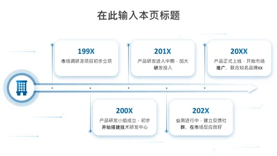 项目进展-蓝色简约风5项时间轴