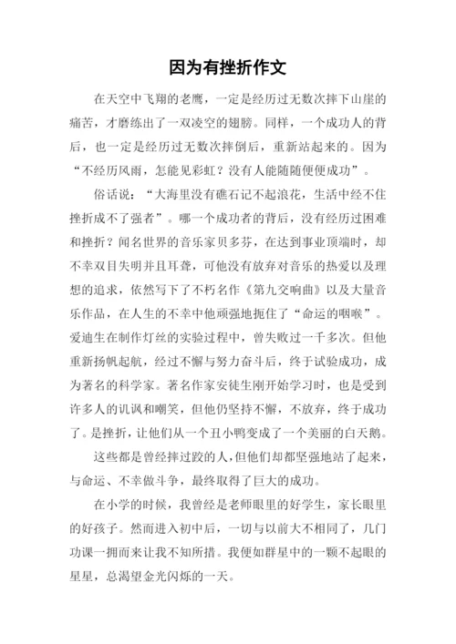 因为有挫折作文.docx