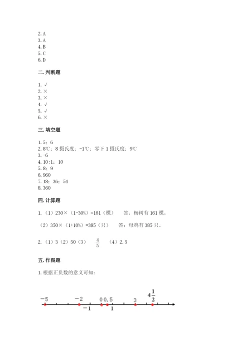 化州市六年级下册数学期末测试卷精编答案.docx