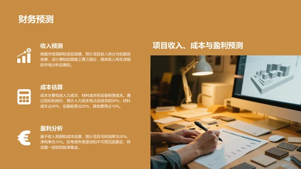 橙色时尚奢华室内设计项目创意提案PPT模板