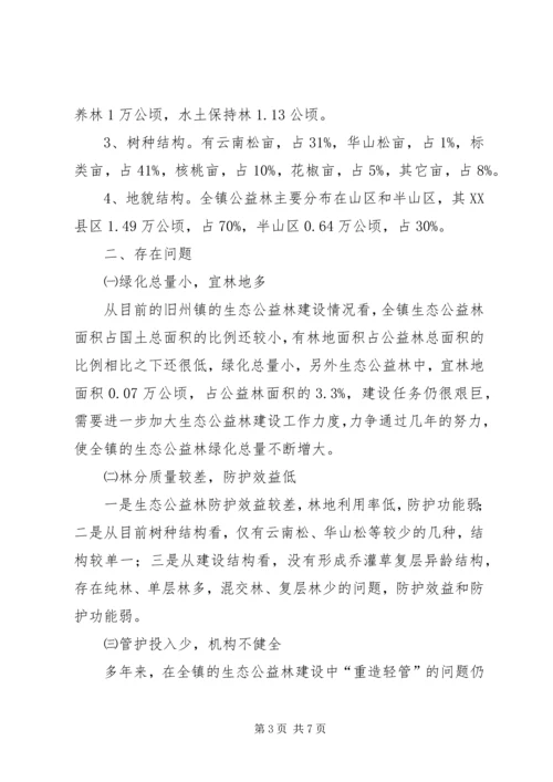 乡镇生态公益林建设现状的调研报告.docx