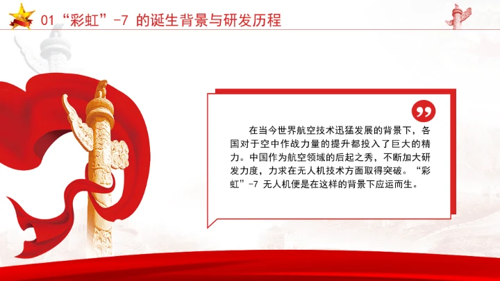珠海航展国产顶尖隐身无人机彩虹-7介绍团课PPT课件