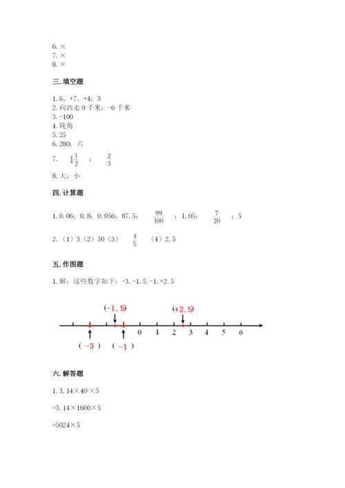 冀教版小学六年级下册数学期末综合素养测试卷【培优b卷】.docx