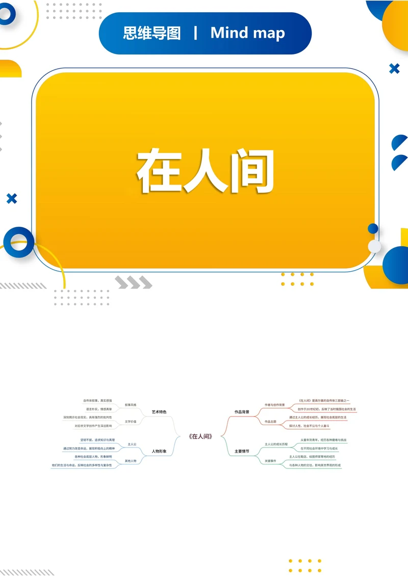 《在人间》读书笔记思维导图