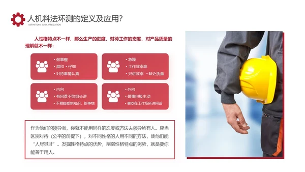 红色商务车间人机料法环管理方法PPT模板