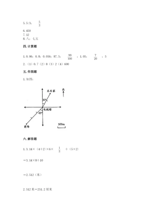 乌兰县六年级下册数学期末测试卷（夺冠）.docx