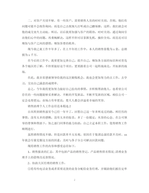 精编之销售助理个人工作总结范本精选.docx
