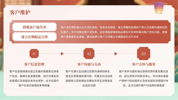 橙红色中国风中秋节古灯营销方案PPT