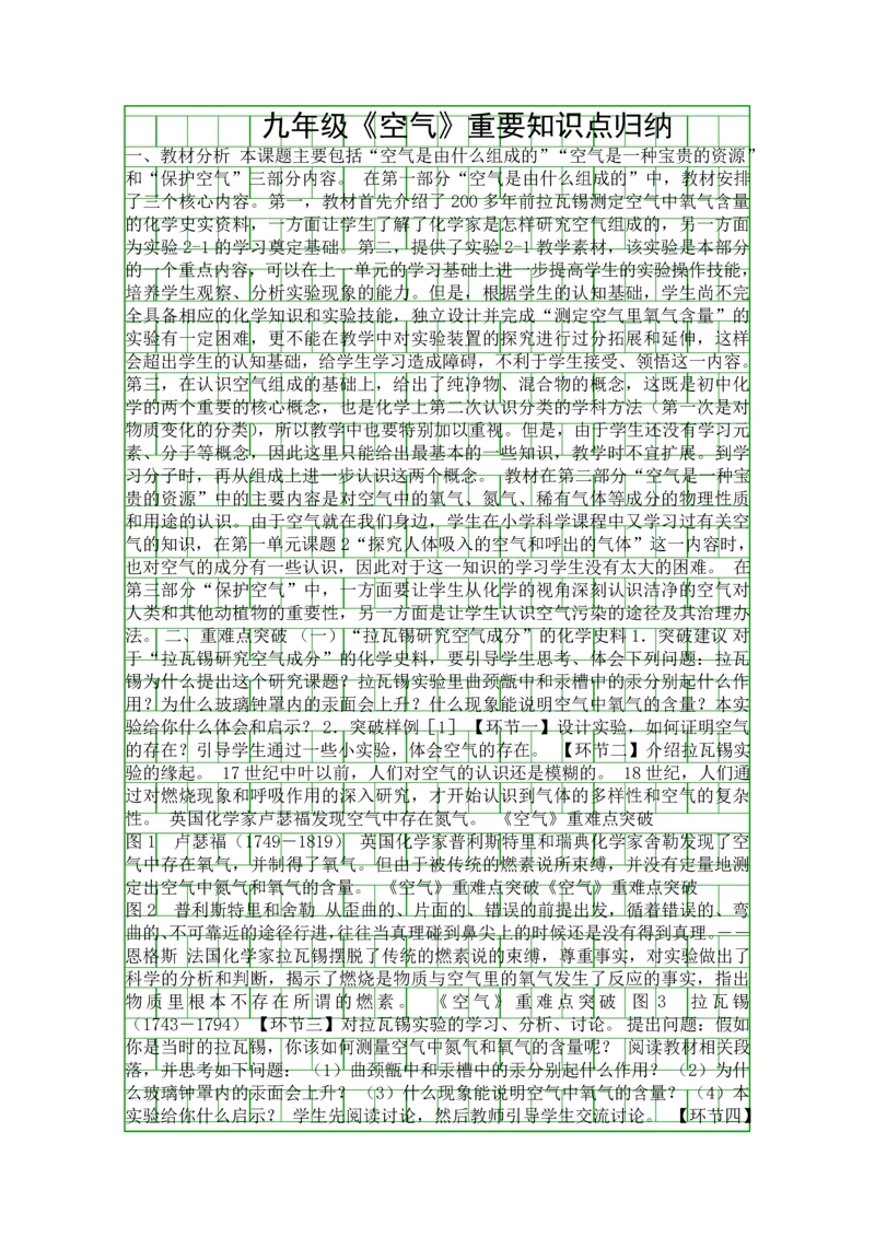 九年级空气重要知识点归纳.docx