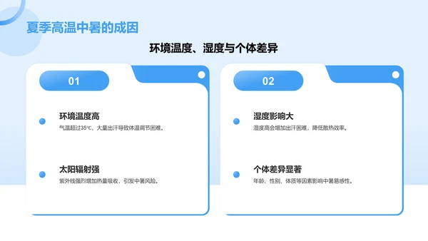 蓝色新拟态夏季高温预警预防中暑安全教育PPT模板