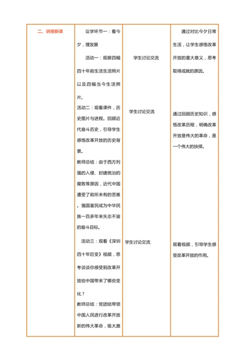 【课堂无忧·议题式教学】1.1坚持改革开放 教案