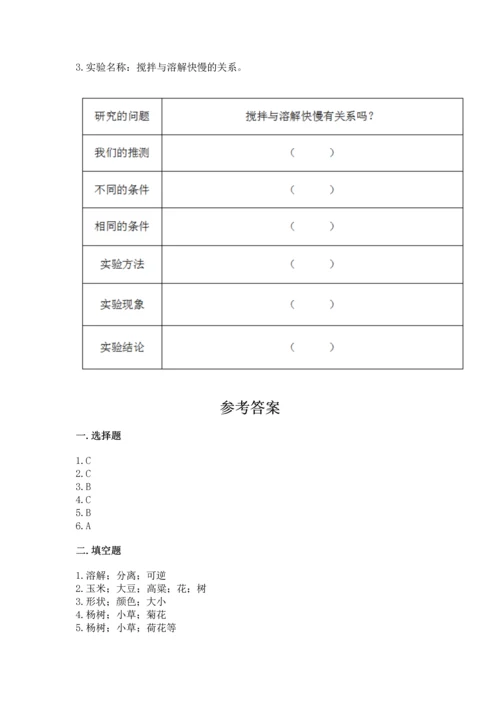 教科版科学一年级上册第一单元《植物》测试卷附完整答案【典优】.docx