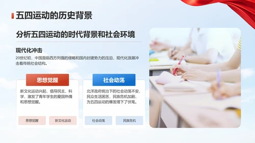 红色党政风五四精神主题教育PPT模板