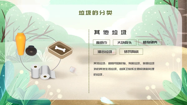 手绘卡通风垃圾分类培训课件通用PPT模板